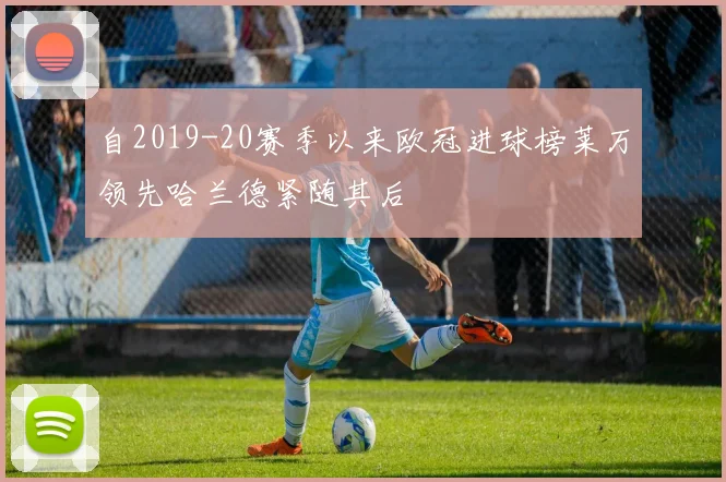 自2019-20赛季以来欧冠进球榜莱万领先哈兰德紧随其后